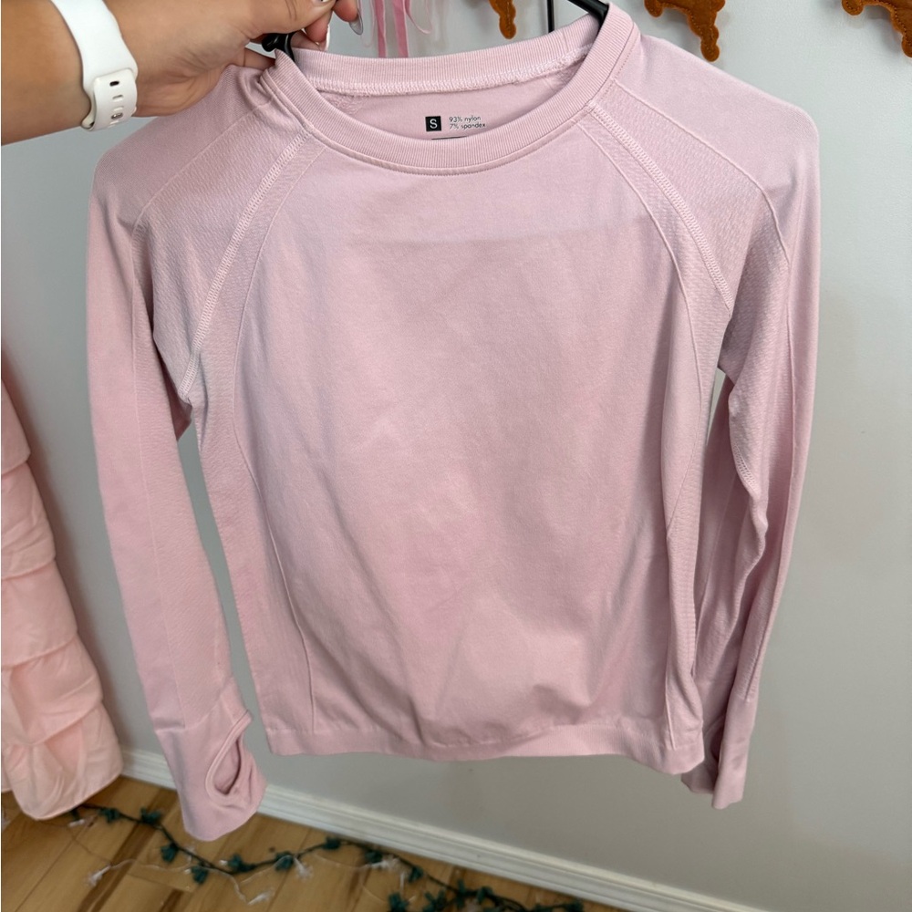 Light Pink Long Sleeve Athletic Top